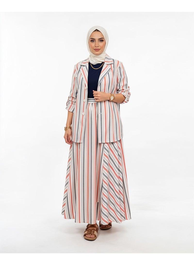 Striped Skirt Set